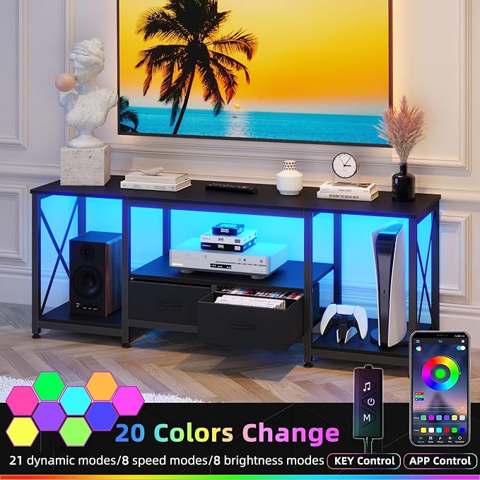 GYIIYUO TV Stand with Fabric Drawer - Image 4