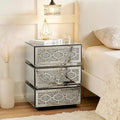 Mirrored Bedside Nightstand, Modern Side Table by HEPMIMZHU