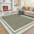 OPPODREAM Border Soft Area Rugs 5x7, Washable Brown Rug by OPPODREAM