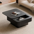 Square Coffee Table for Living Room, Fluted Drum Accent Tea Center Table by Unknown