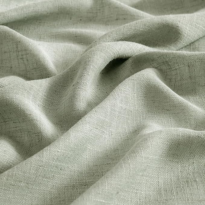 MIULEE Sage Linen Curtains 90 Inch Length 2 Panels - Image 4