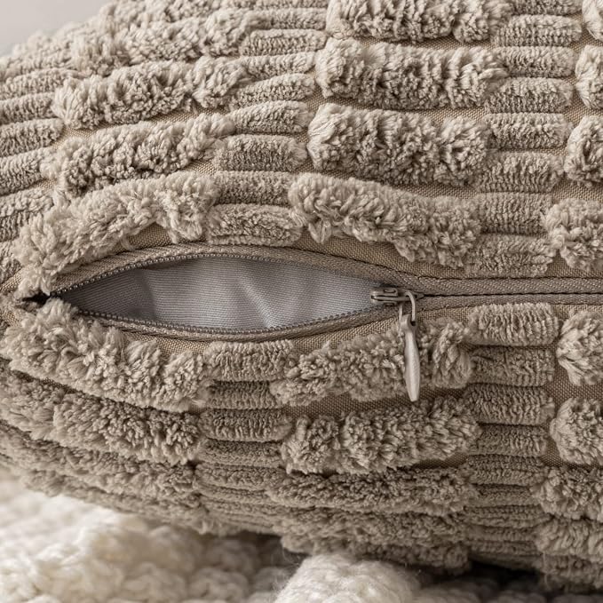 MIULEE Pack of 2 Corduroy Decorative Euro Sham Throw Pillow Covers 22x22 Inch - Image 3