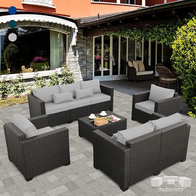 Rattaner 5-Piece Patio Furniture Sofa Set Outdoor Wicker Sectional Couch by Rattaner