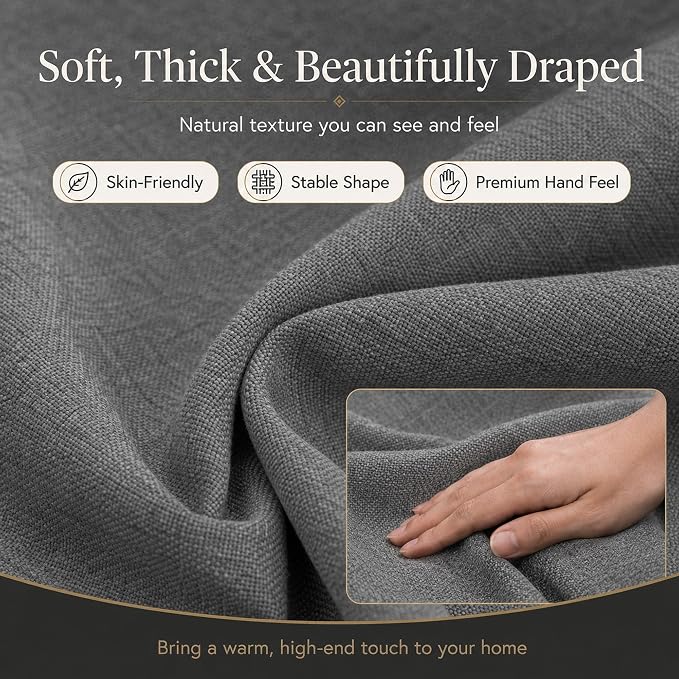 Mini Chenille Linen Blend Upholstery Fabric by the Yard, 57 Inch Wide Soft - Image 8