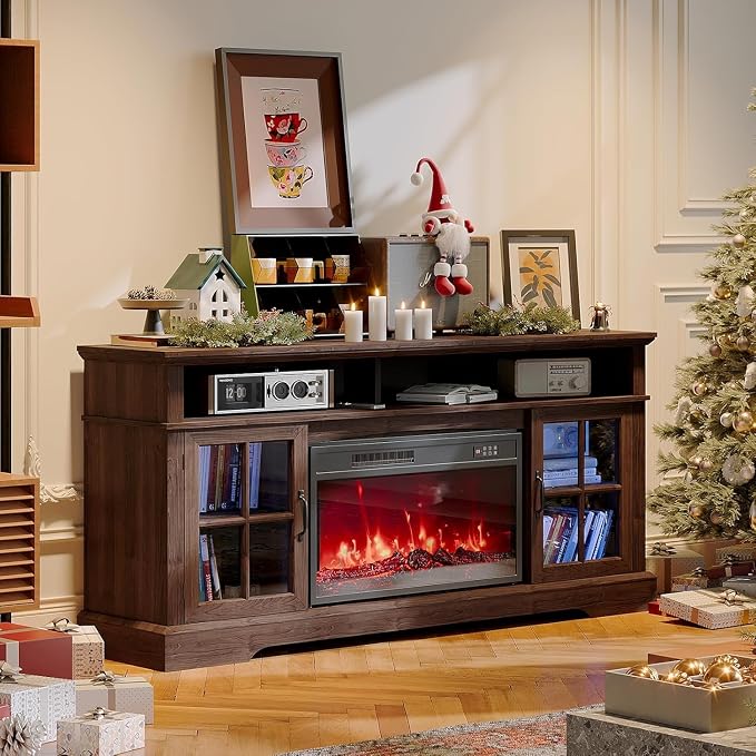 58" Fireplace TV Stand, Modern Entertainment Center - Image 3