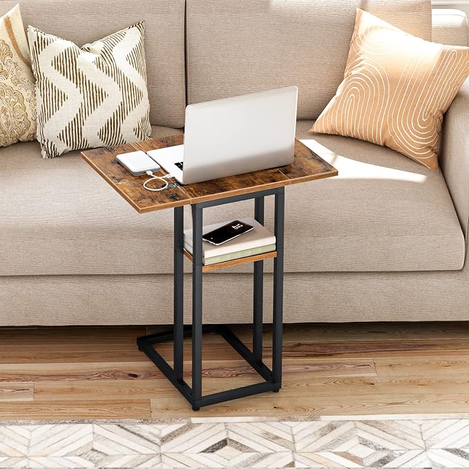 HOOBRO Foldable C Shaped End Table, C Shaped Side Table - Image 7