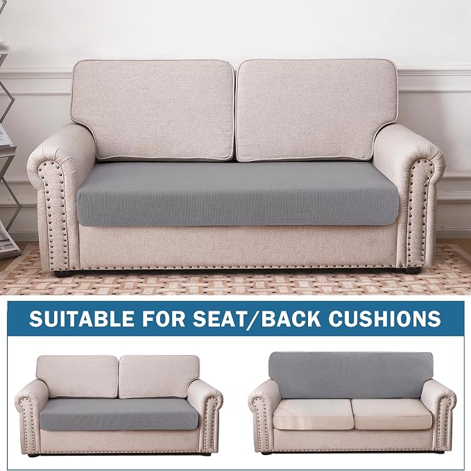 Water Repellent Couch Cushion Cover Loveseat Cover, Stretch Sectional Sofa Seat - Image 2