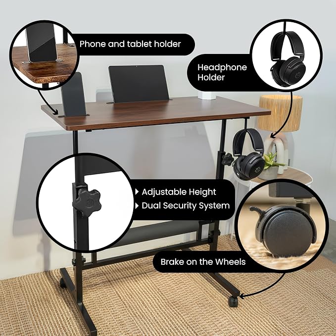 Model 2026 Adjustable Height Rolling Desk - Image 6