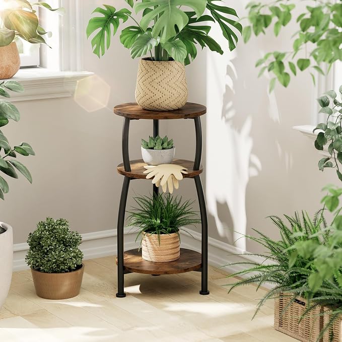 Small Round Side Table for Small Spaces, 3-Tier End Table - Image 6
