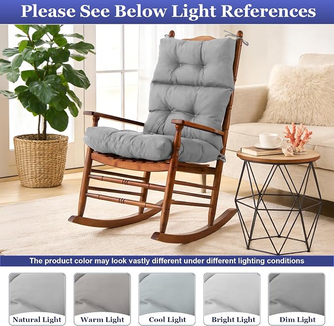 Rocking Chair Cushion, Waterproof and Fade-Resistant Adirondack Rocker Cushions - Image 6