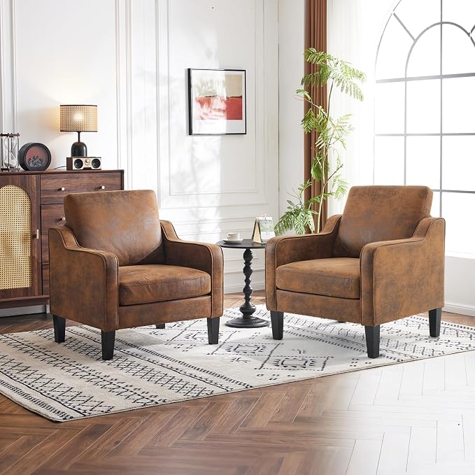 VINGLI Accent Chair for Living Room Chairs Rustic Reading Chair for Bedroom - Image 9