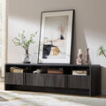 AMERLIFE 70" Modern TV Stand for TVs up to 80", Fluted Wood Entertainment Center by Unknown