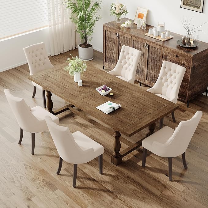 COLAMY Fabric Side Dining Chairs Set of 4, Wingback Upholstered Dining Room - Image 9