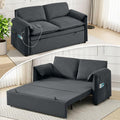 63" Velvet Convertible Sleeper Loveseat Sofa Bed, Pull Out Couch Bed by UMBFUN