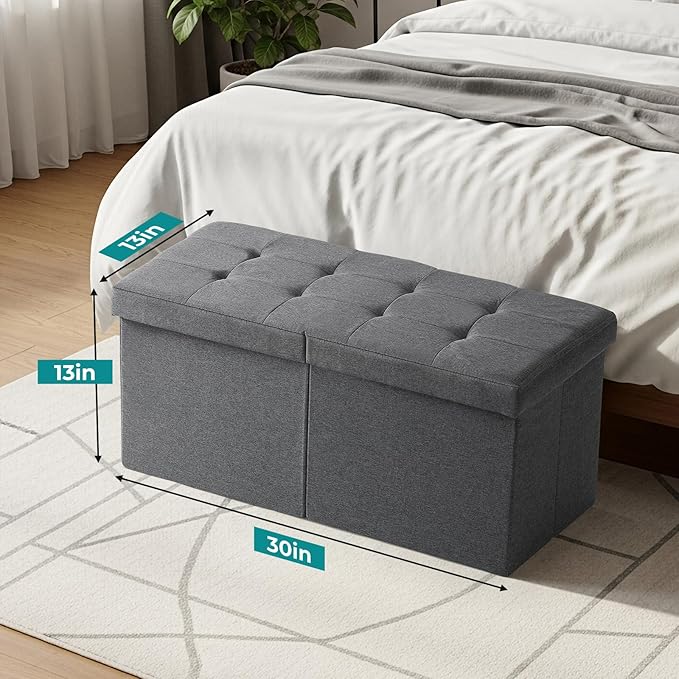 30.5-INCH Storage Ottoman Bench, Footrest - Image 3