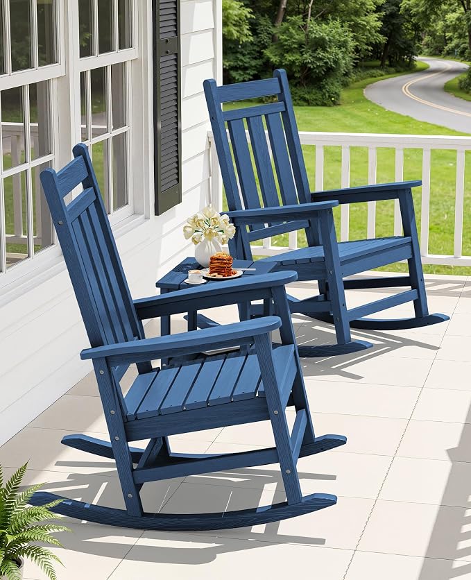 KINGYES Oversized Outdoor Rocking Chair, All-Weather Patio Rocking Chairs - Image 2