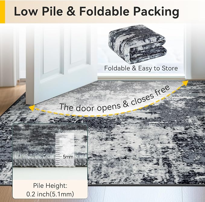 Washable Area Rugs 3'x5' Non-Slip Modern Abstract Soft - Image 6