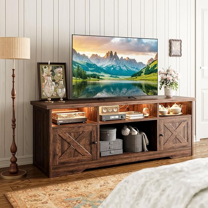 Casaottima TV Stand for 65 Inch TV, Farmhouse Entertainment Center - Image 8