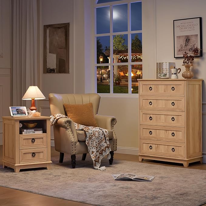 Joaxswe Farmhouse 5 Drawer Dresser - Image 9