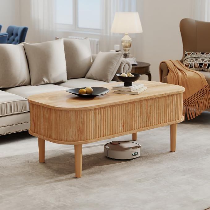 Fluted Lift Top Coffee Table - Image 8