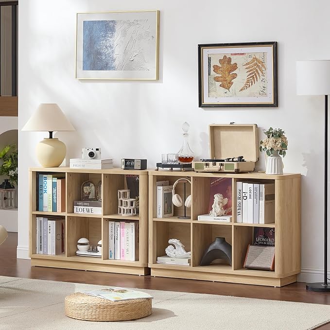 Joaxswe 6 Cube Storage Book Shelf, Floor Standing 2-Tier Wooden Bookshelf - Image 6