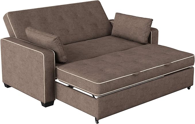 Serta Ainsley Loveseat with Pull Out Sleeper Microfiber Java Full - Image 6