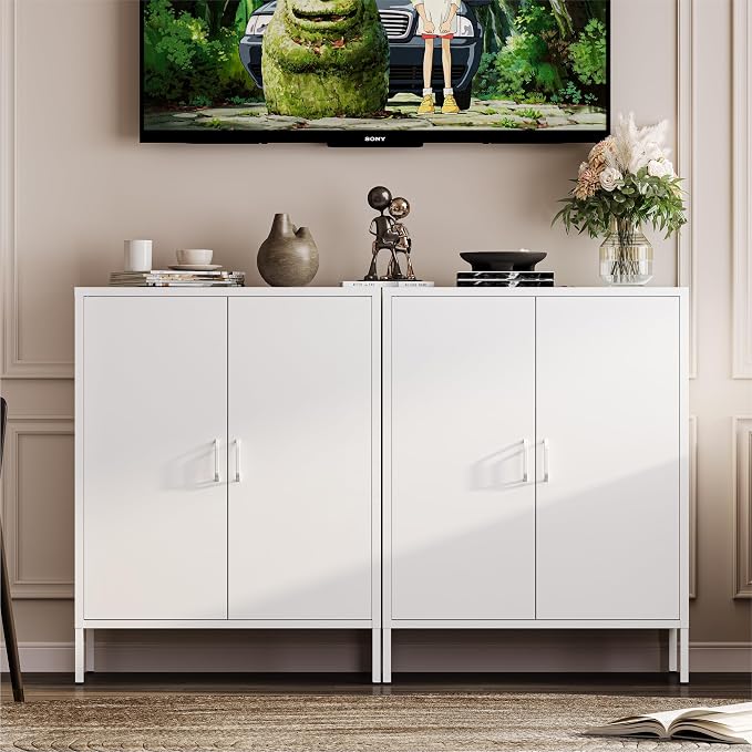 YAUWOH Metal Cabinet with 2 Doors and 4 Shelves，39.96" Tall Steel Office Cabinet - Image 5