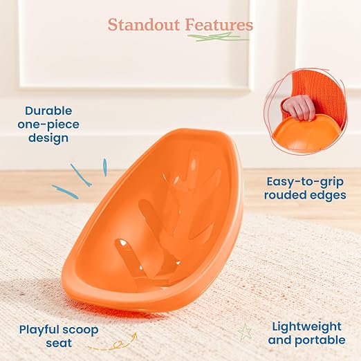 ECR4Kids Plastic Leaf Scoop Floor Rocker Seat, Classroom Furniture - Image 5