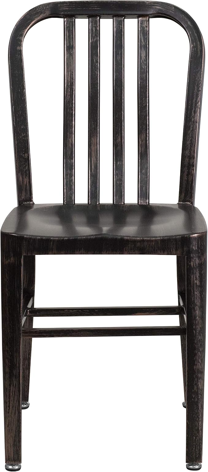 Flash Furniture Gael Commercial Grade 2 Pack Black-Antique Gold Metal - Image 5