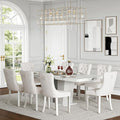 Henf 9 Pieces Faux Marble Dining Table Set by Henf
