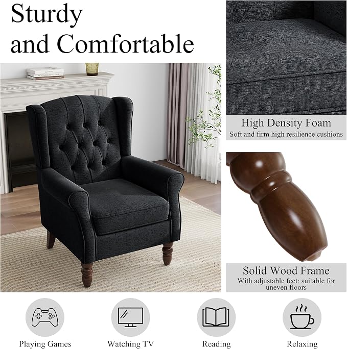 Mid-Century Modern Wingback Chair - Image 4
