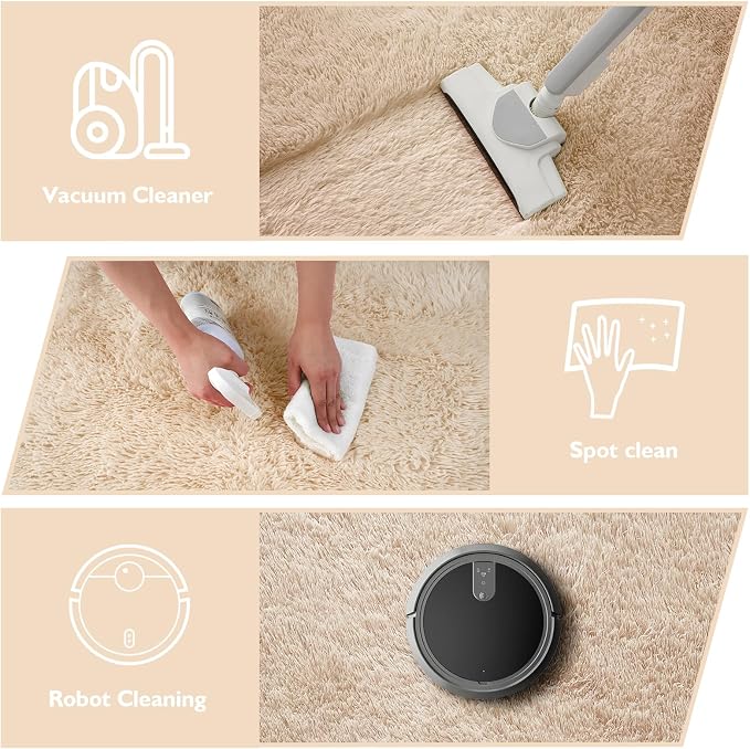 Shag Area Rug for Bedroom 5x8, Soft Fuzzy Rug Non-Shedding Indoor Plush Carpet - Image 3