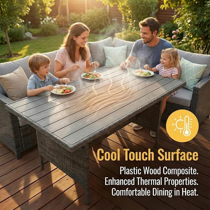 Wisteria Lane 7 Piece Patio Furniture Set, High Curved Back Wicker Outdoor - Image 6