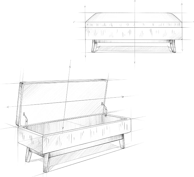 SIMPLIHOME Owen Small Rectangular Storage Ottoman - Image 3