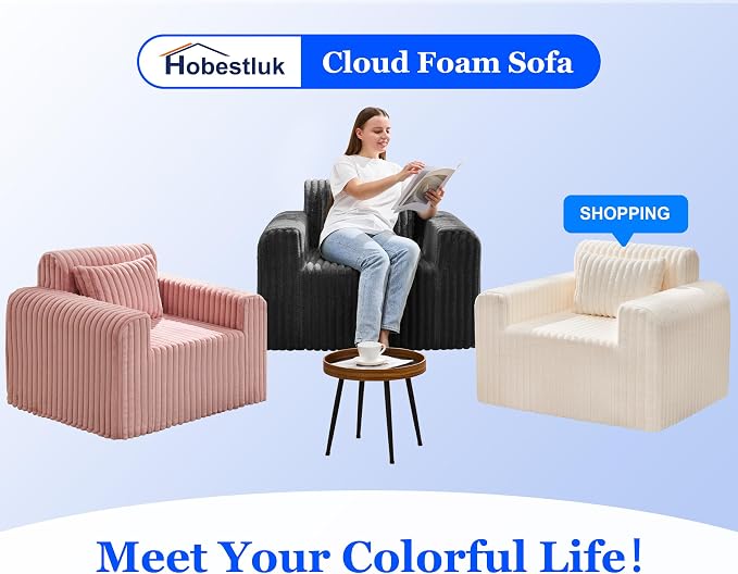 Hobestluk Single Sofa Foam Couch Sofa - Image 8