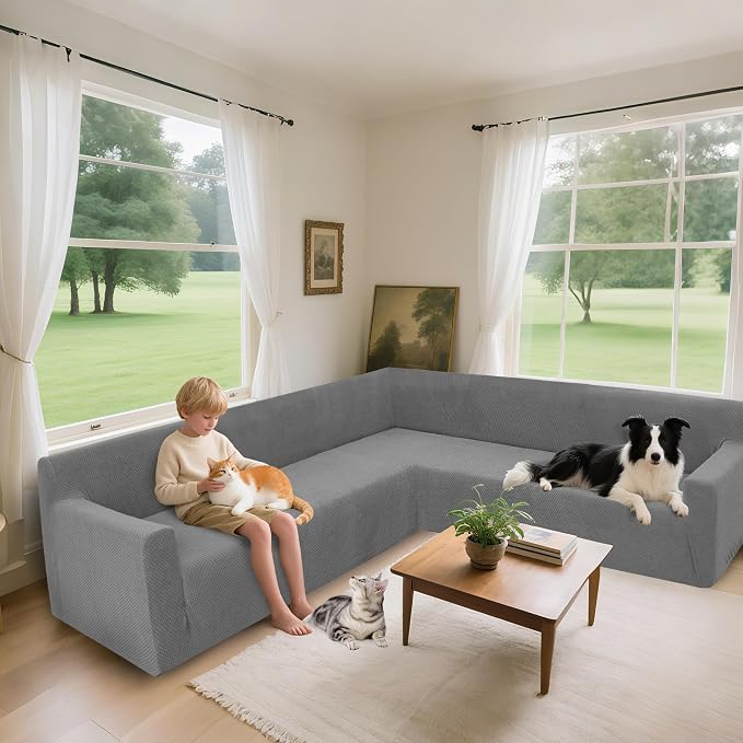 Arfntevss Stretch Sectional Couch Covers L Shaped Corner Sectional Sofa Cover - Image 2