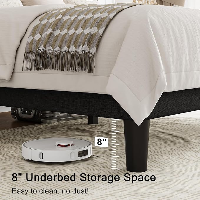 Einhomn Black Queen Size Platform Bed Frame - Image 4