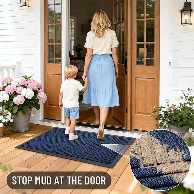 OLANLY Front Door Mat Outside Entrance 71x23, Heavy Duty Sturdy Natural Rubber - Image 6