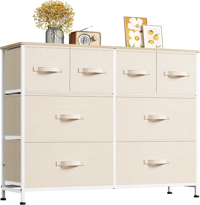 WLIVE Dresser for Bedroom with 8 Drawers, Wide Fabric Dresser for Storage and by WLIVE