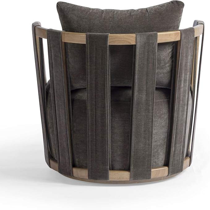 First of a Kind Swivel Chair in Chocolate Brown Plywood - Image 5