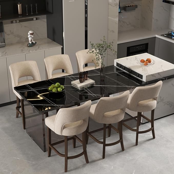 VKNOW Bar Stools Set of 2, Modern Counter Stools - Image 6