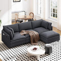 Vesgantti 109" L Shaped Cloud Sectional Couch, Comfy Corduroy Upholstered by Vesgantti