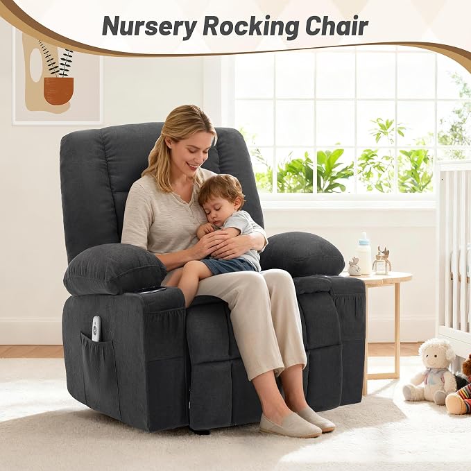 Rocker Recliner Chair with Massage and Heat, Recliner Chair - Image 6