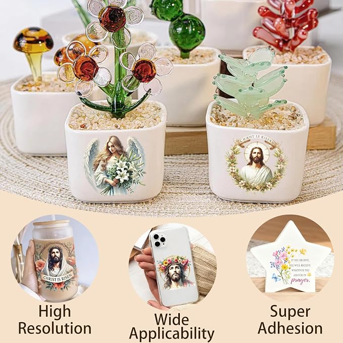 4 Sheets Rub on Transfers for Crafts, Bible Quotes Furniture Transfers for Wood - Image 4