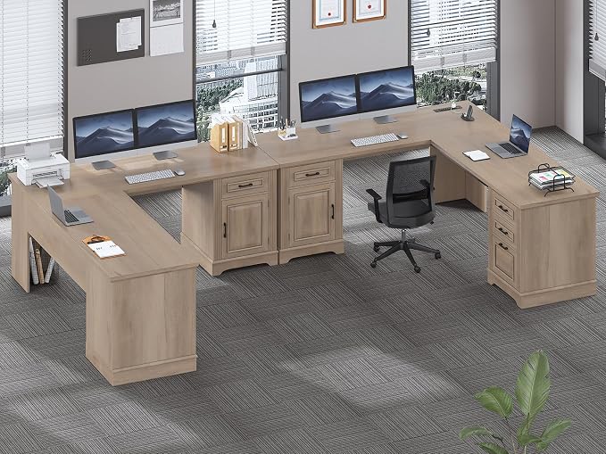 SEDETA Farmhouse 69" Executive L Shaped Desk, Corner Computer Desk - Image 7