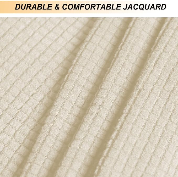 NeColorLife Stretch Ottoman Cover Square Oversized Soft Knitted Jacquard Thick - Image 3