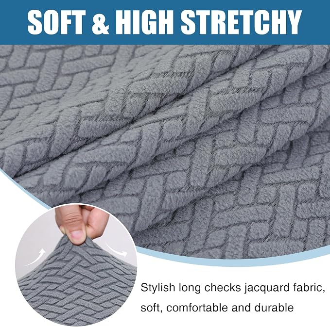 Smiry Waterproof Couch Cushion Covers, Stretch Jacquard Thick Sofa Cushion - Image 7