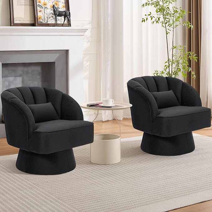 Garvee Ultra-Plush Swivel Accent Chair, 360° Barrel Lounge Chair by Garvee