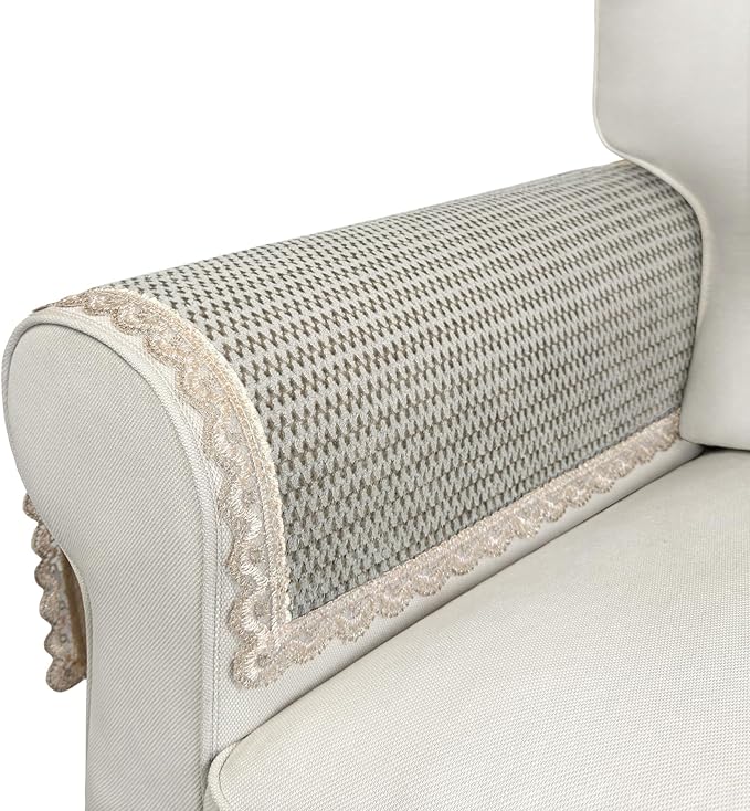 Couch Arm Cover, Sofa Arm Covers, Non-Slip Lace Armrest Covers, by Becoolifer