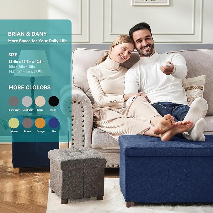 BRIAN & DANY Ottoman with Storage, Small Storage Ottoman - Image 7